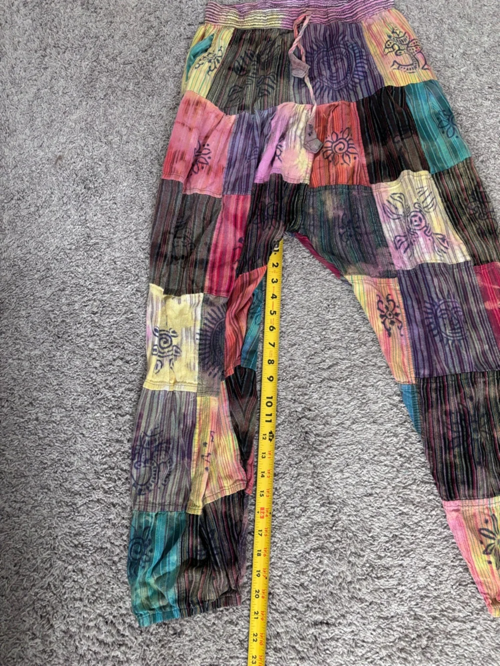 Rising International  Patchwork Festival Pants Size Med - Picture 8 of 8